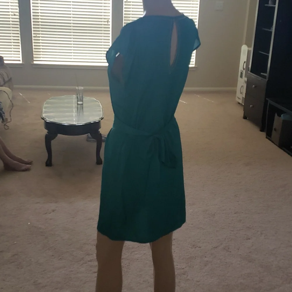 C. Luce s tear drop cutout square neckline slip dress self tie - Picture 4 of 6